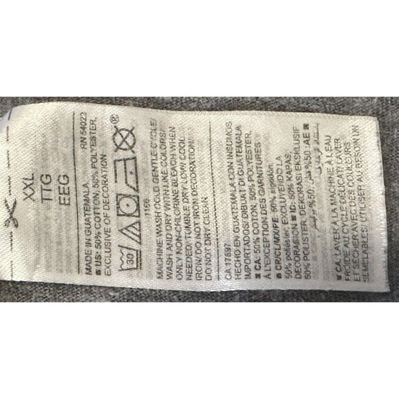 Old Navy Mens T-Shirt Soft Wash Short Sleeve NEVER FORGET Pullover Tee Gray 2XL - Picture 5 of 9